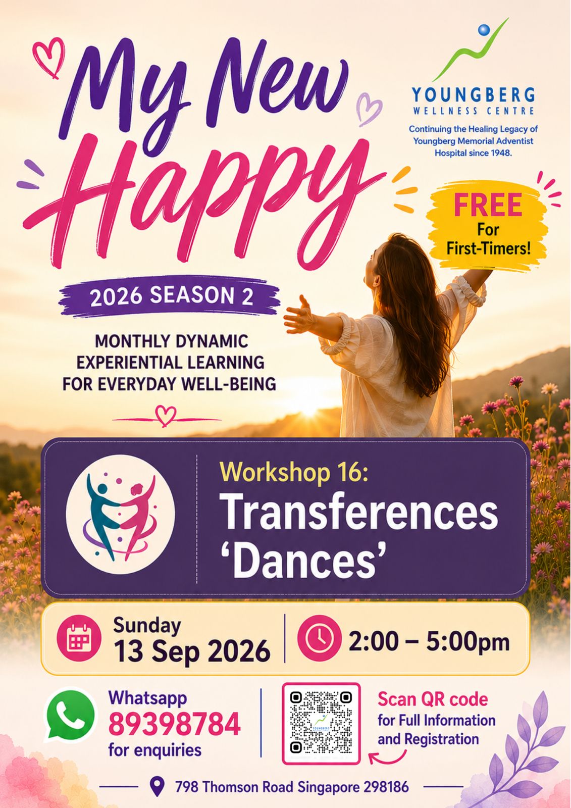 My New Happy! Season 2 Workshop 16: Transferences 'Dances' — Workshop Poster flyer (Sunday, 13 September 2026)